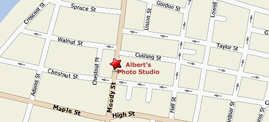 Map to Albert's Photo Studio.